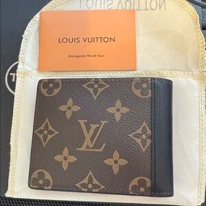 Louis Vuitton Black and Brown Monogram Bifold